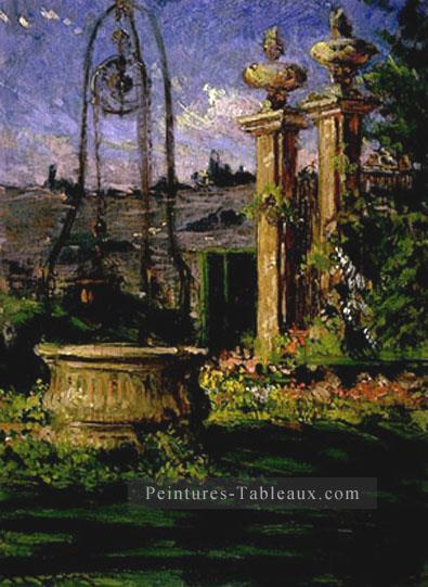 Dans les jardins de la Villa Palmieri James Carroll Beckwith Peintures à l'huile
